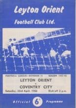 Leyton Orient v Coventry City 23-Apr-1966
