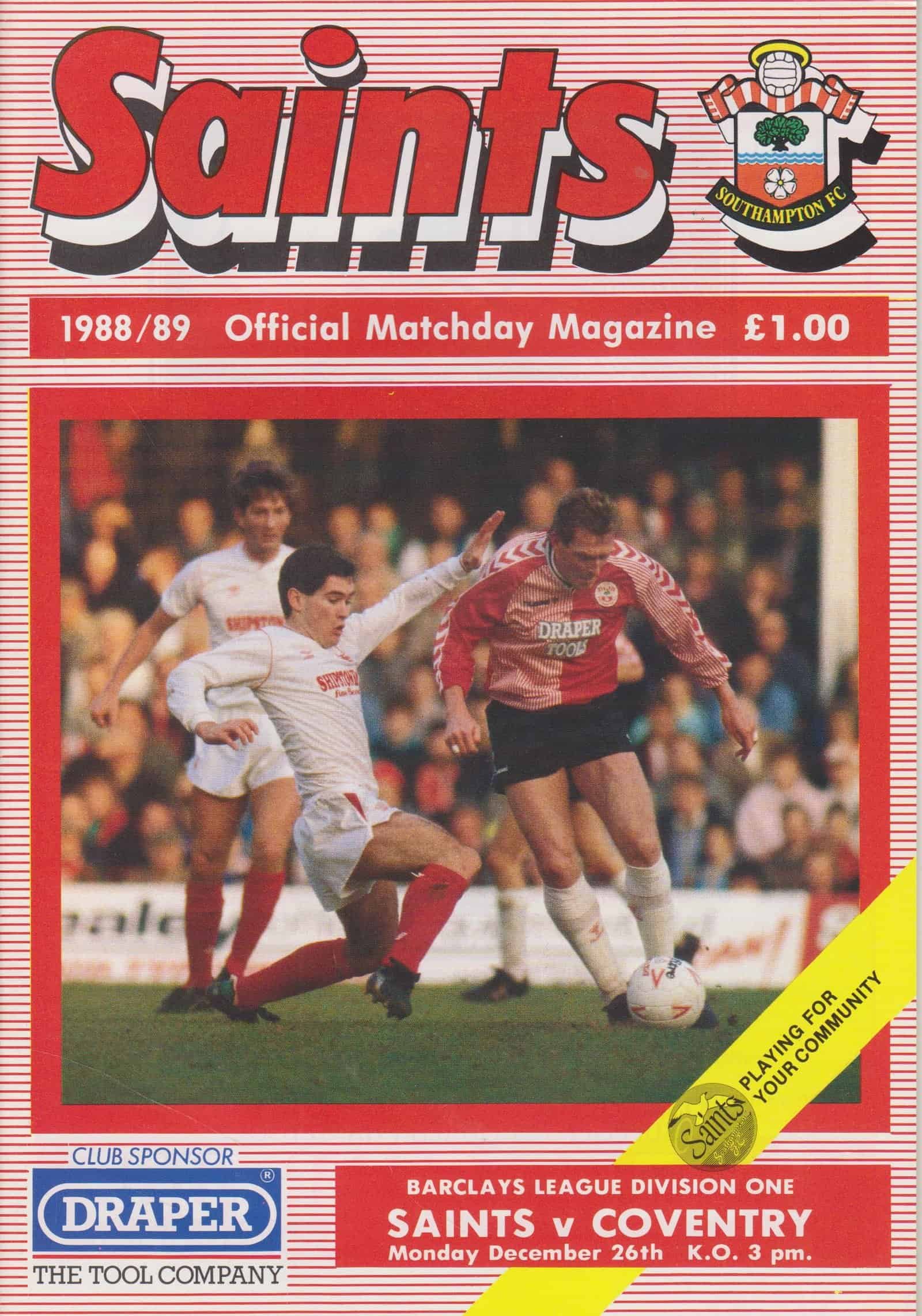 Southampton v Coventry City 26-Dec-1988