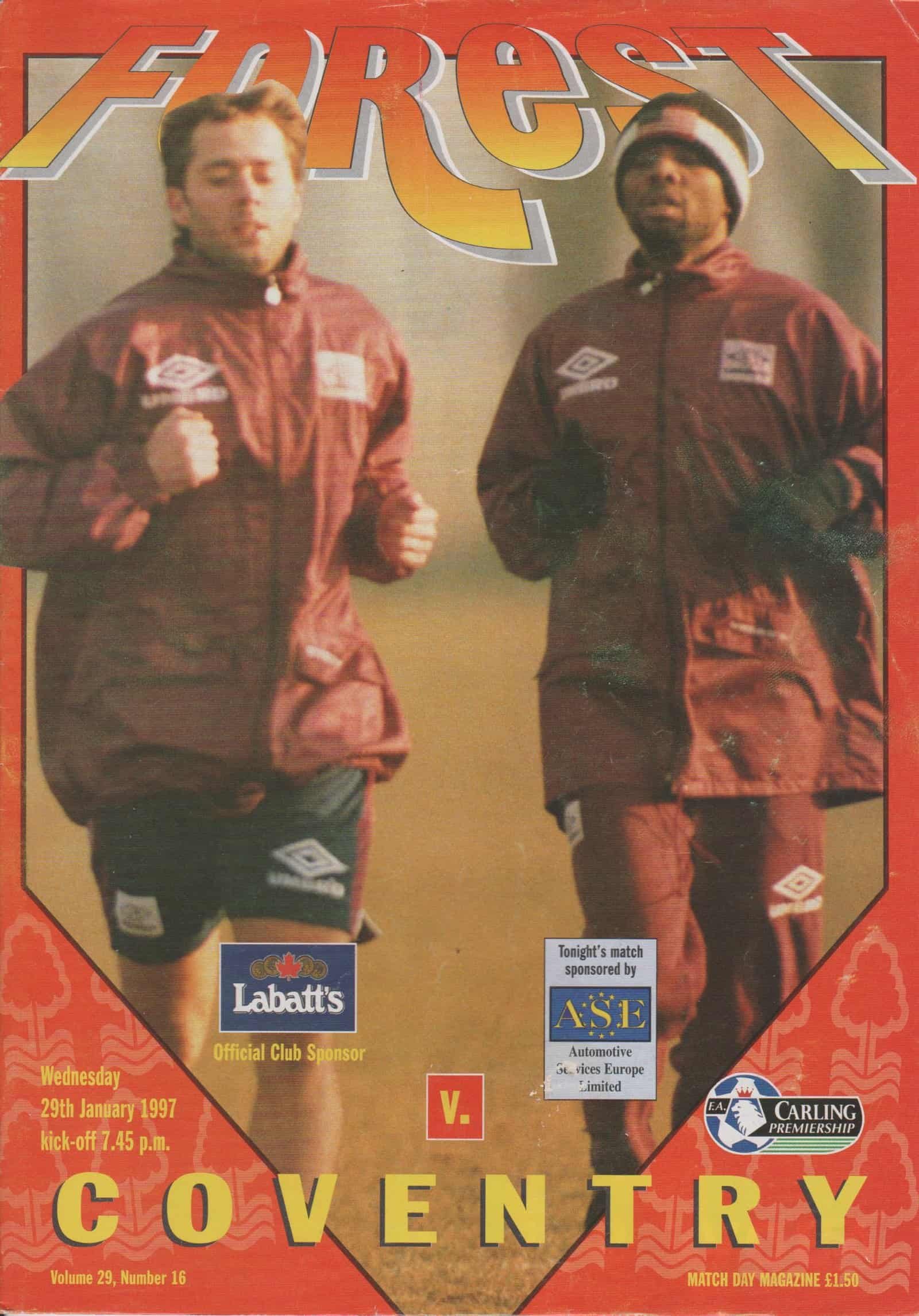 Nottingham Forest v Coventry City 29-Jan-1997