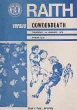 Raith Rovers v Cowdenbeath 01-Jan-1976
