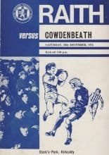 Raith Rovers v Cowdenbeath 28-Dec-1974