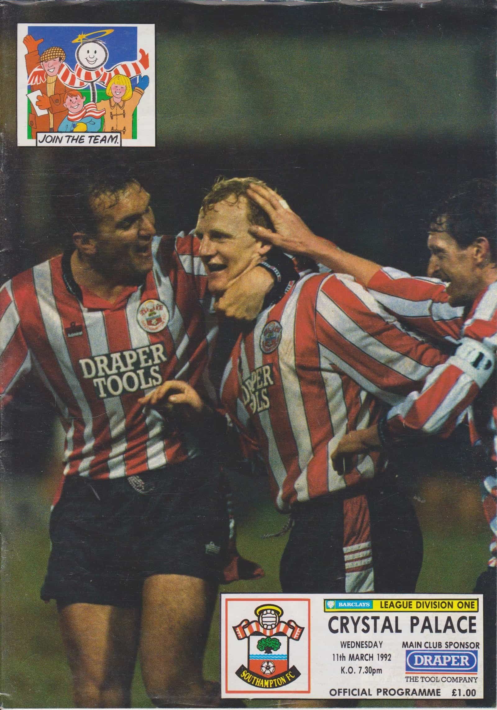 Southampton v Crystal Palace 11-Mar-1992
