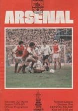 Arsenal v Crystal Palace 22-Mar-1980