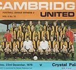 Cambridge United v Crystal Palace 23-Dec-1978