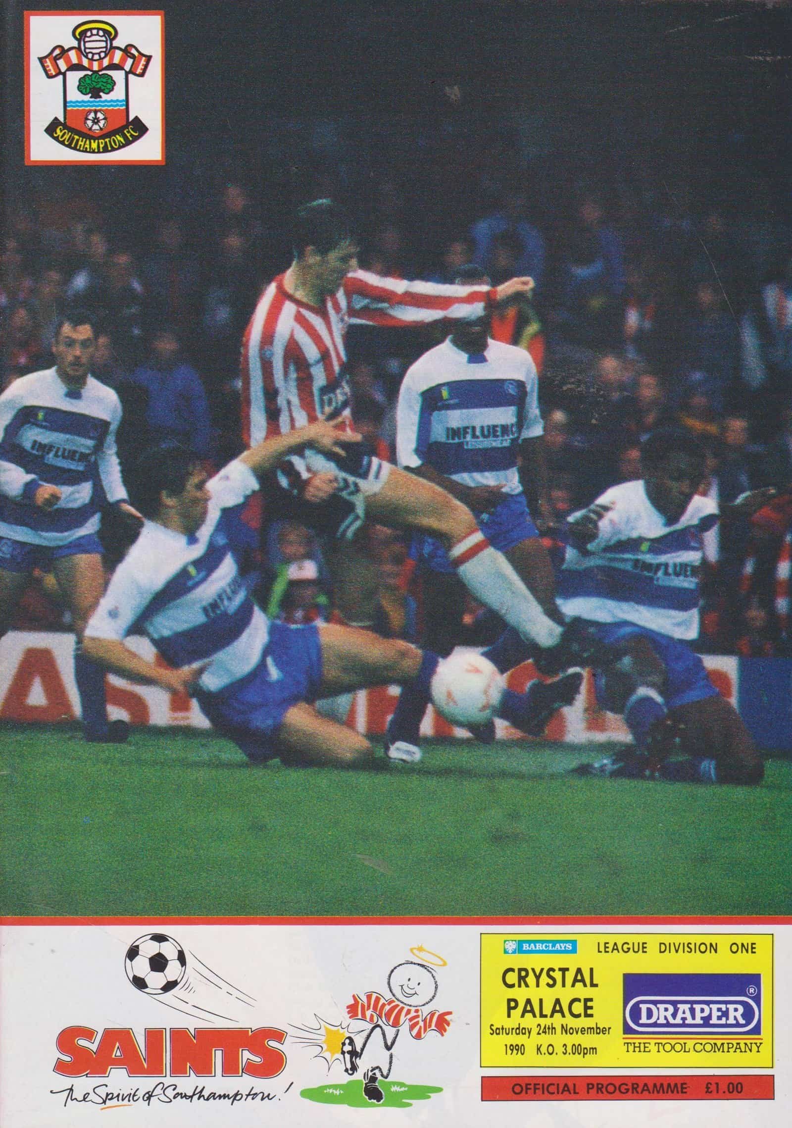 Southampton v Crystal Palace 24-Nov-1990
