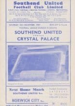 Southend United v Crystal Palace 30-Nov-1957