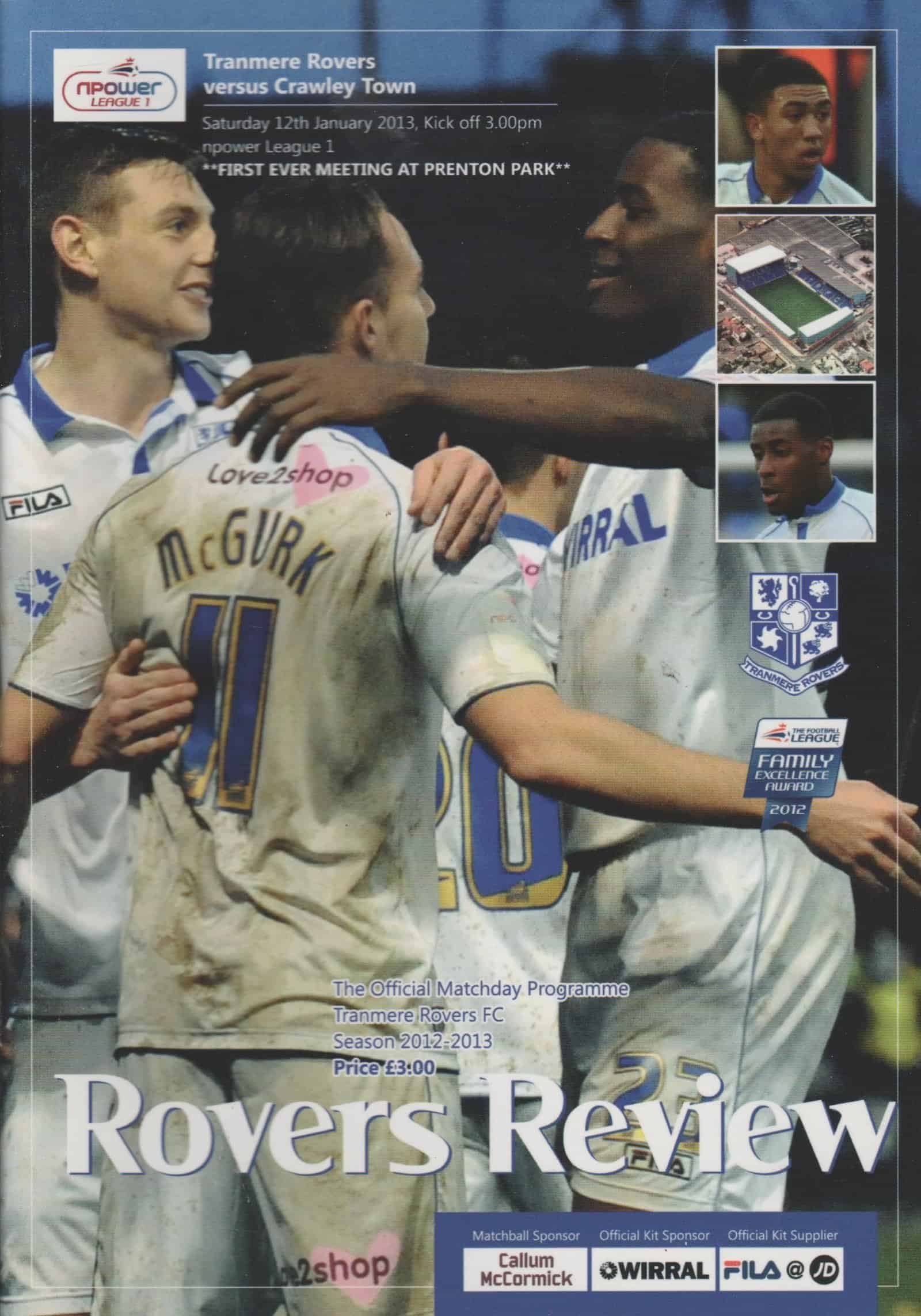 Tranmere Rovers v Crawley Town 12-Jan-2013