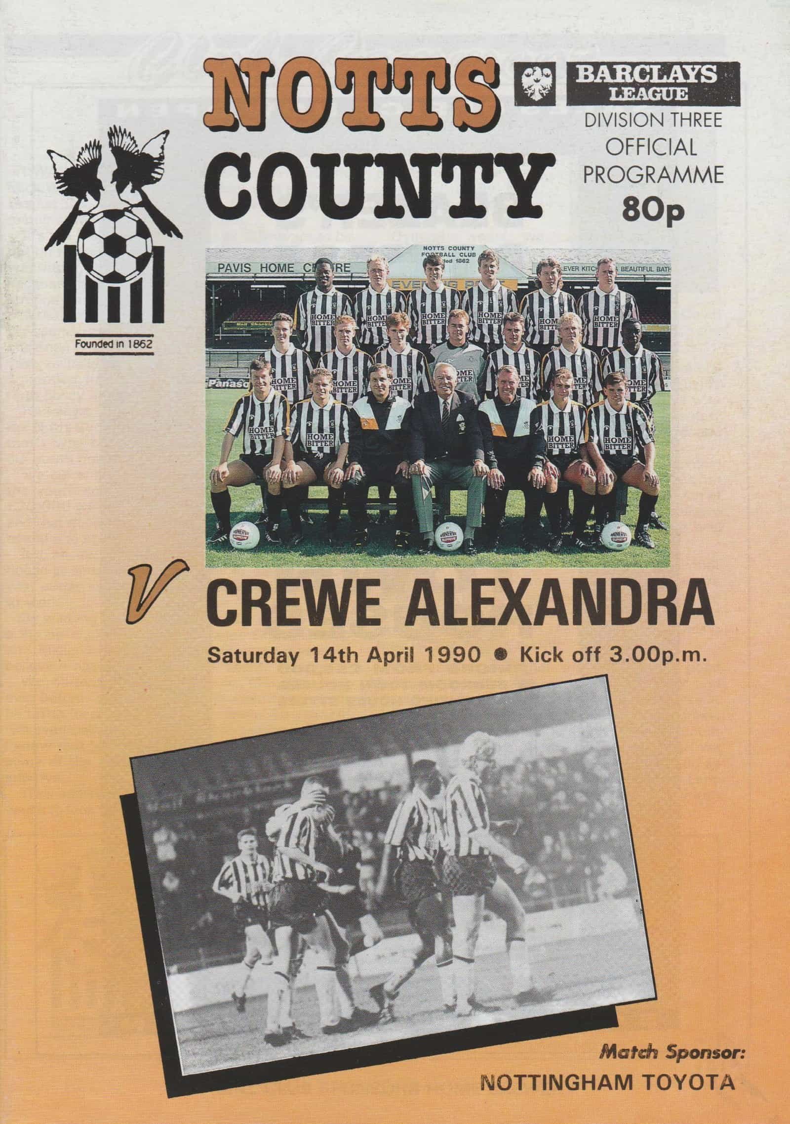 Notts County v Crewe Alexandra 14-Apr-1990