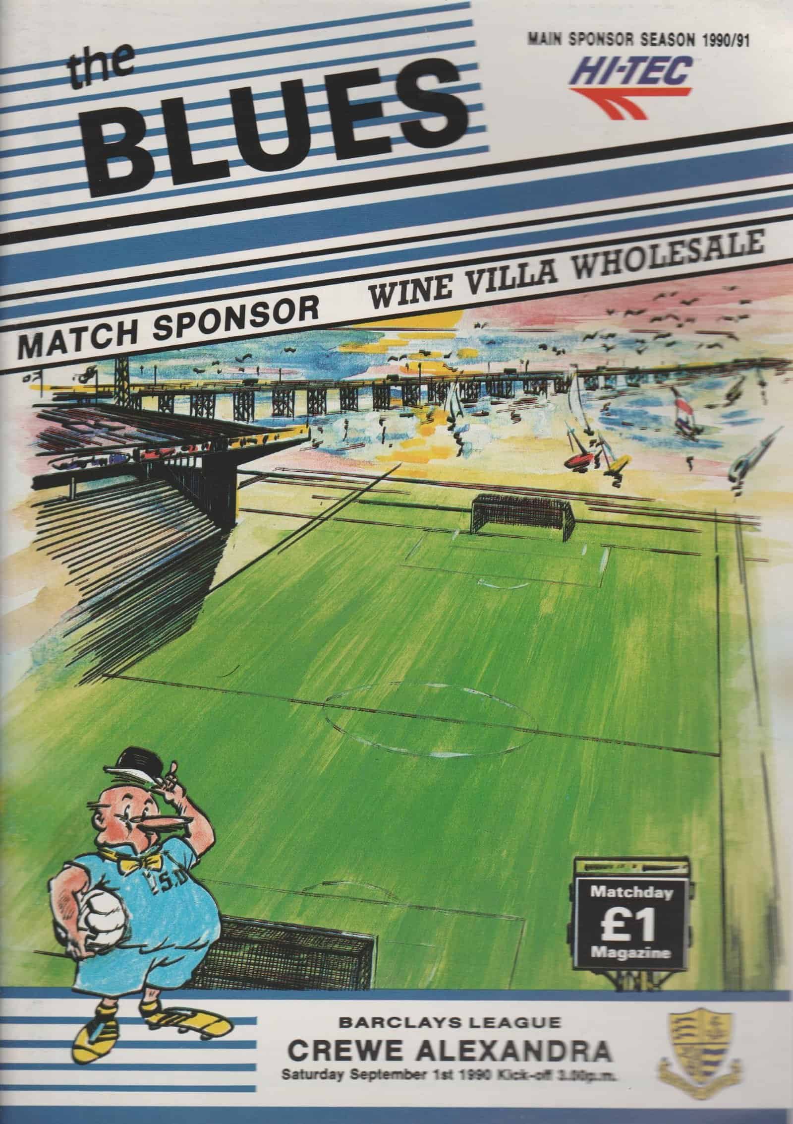 Southend United v Crewe Alexandra 01-Sep-1990