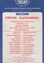 York City v Crewe Alexandra 26-Jan-1980