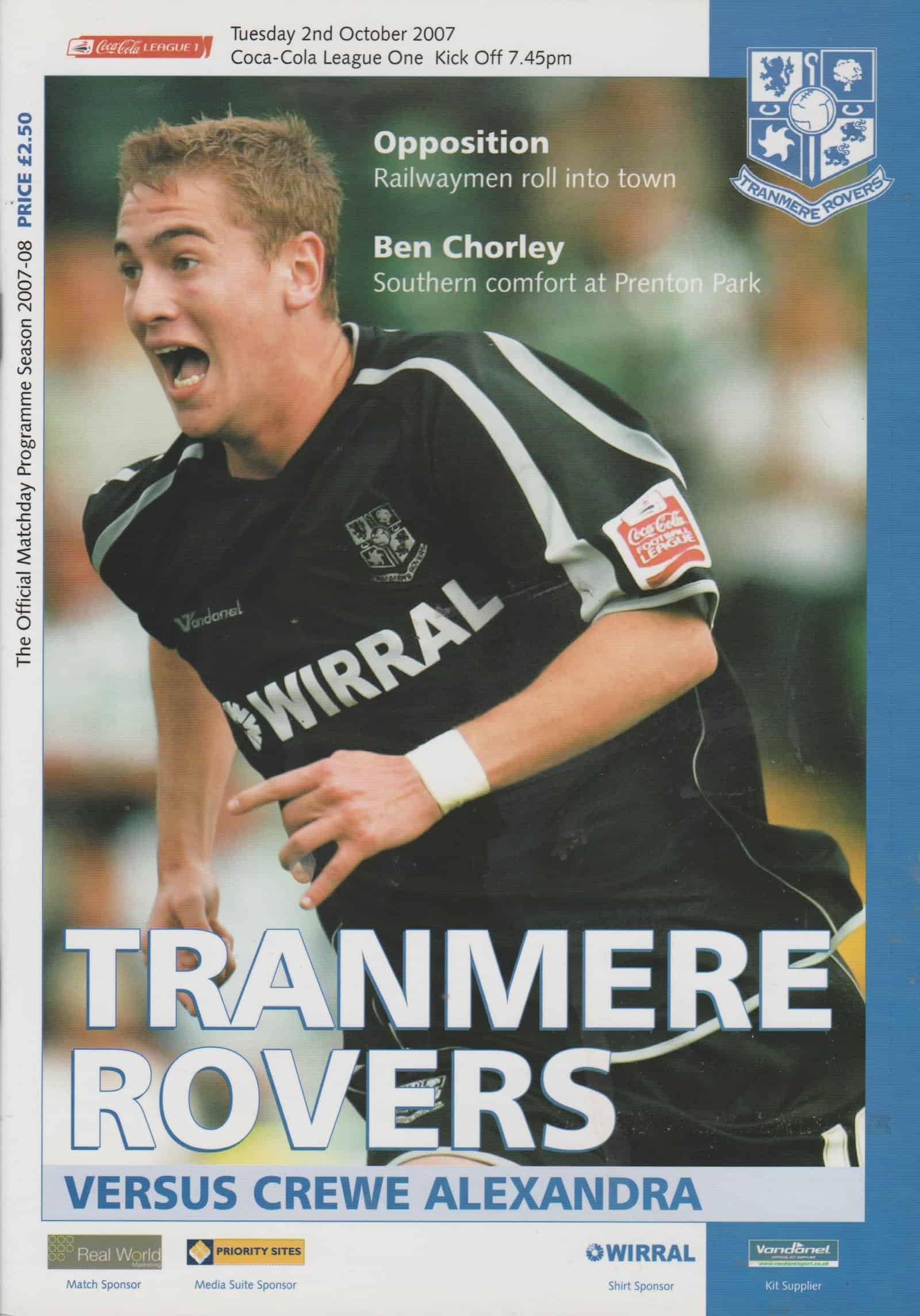 Tranmere Rovers v Crewe Alexandra 02-Oct-2007