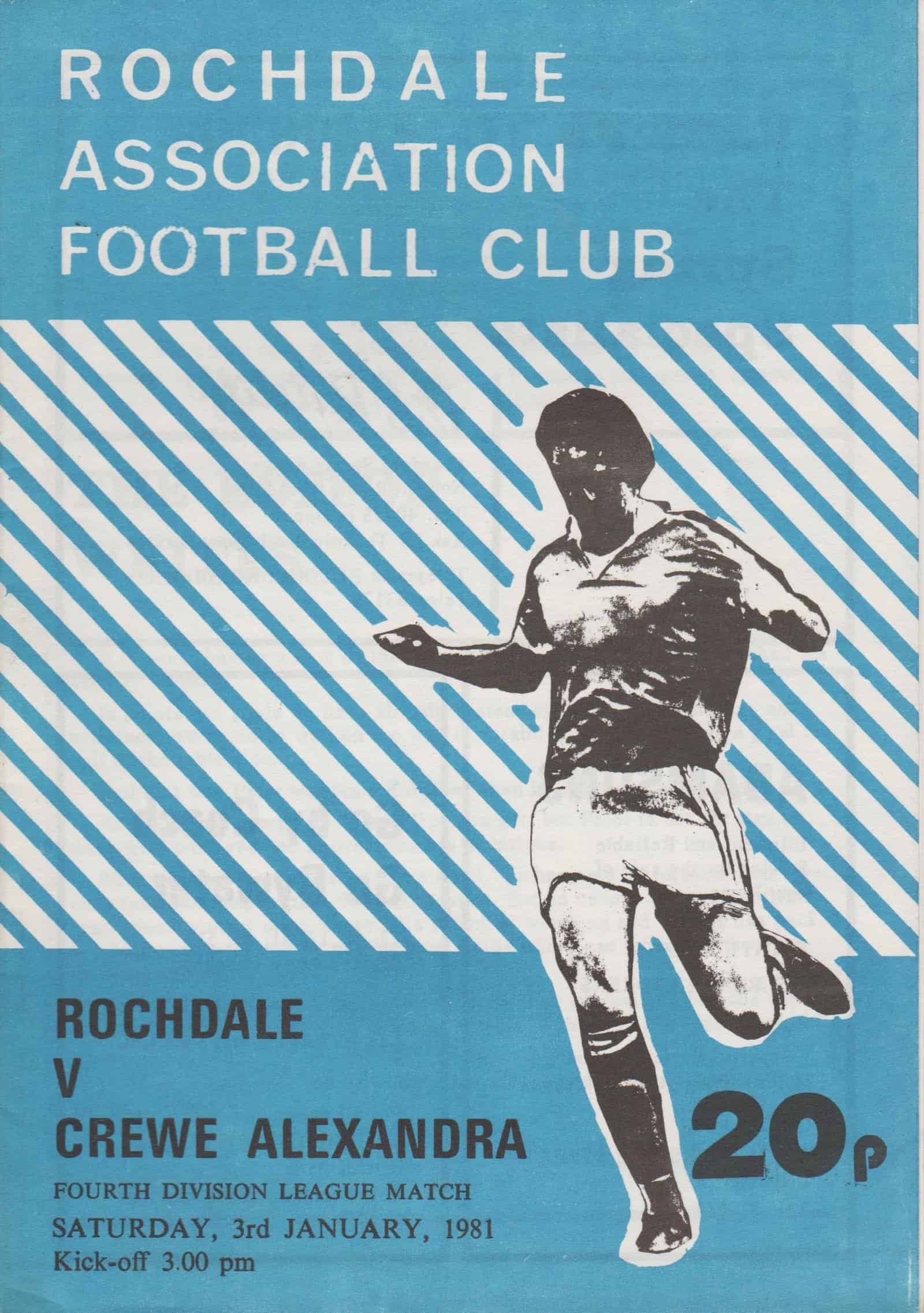 Rochdale v Crewe Alexandra 03-Jan-1981