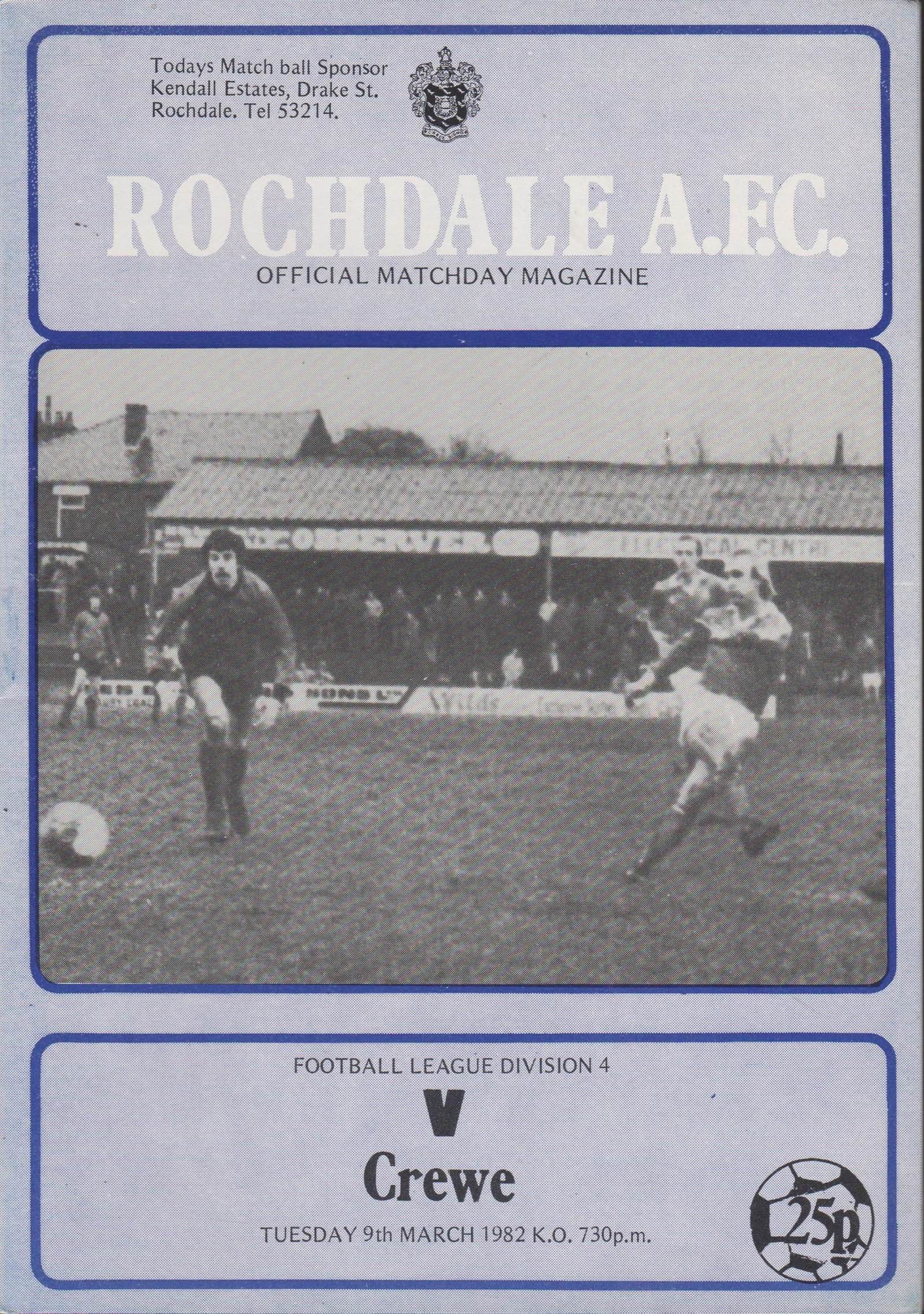 Rochdale v Crewe Alexandra 09-Mar-1982