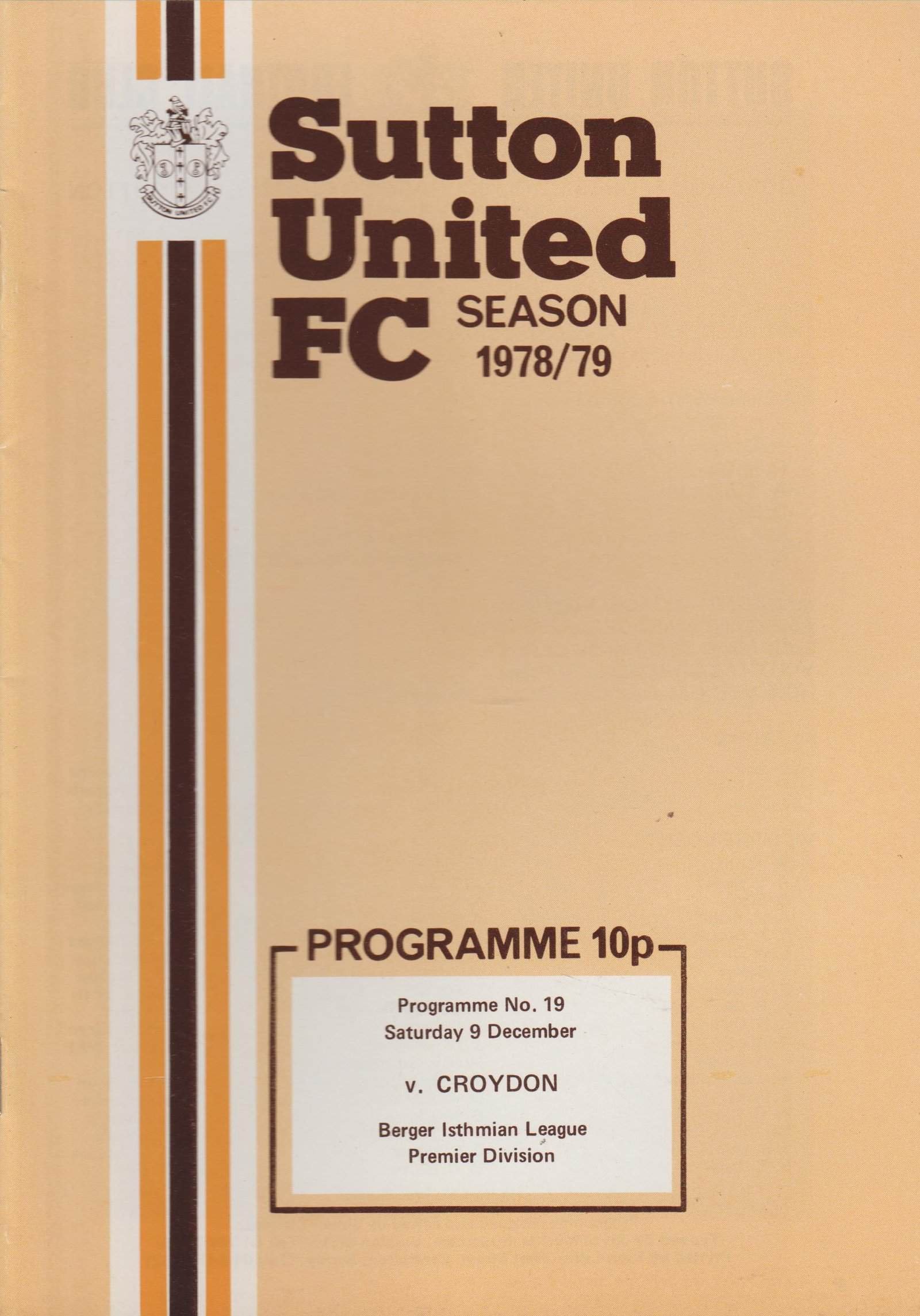 Sutton United v Croydon 09-Dec-1978