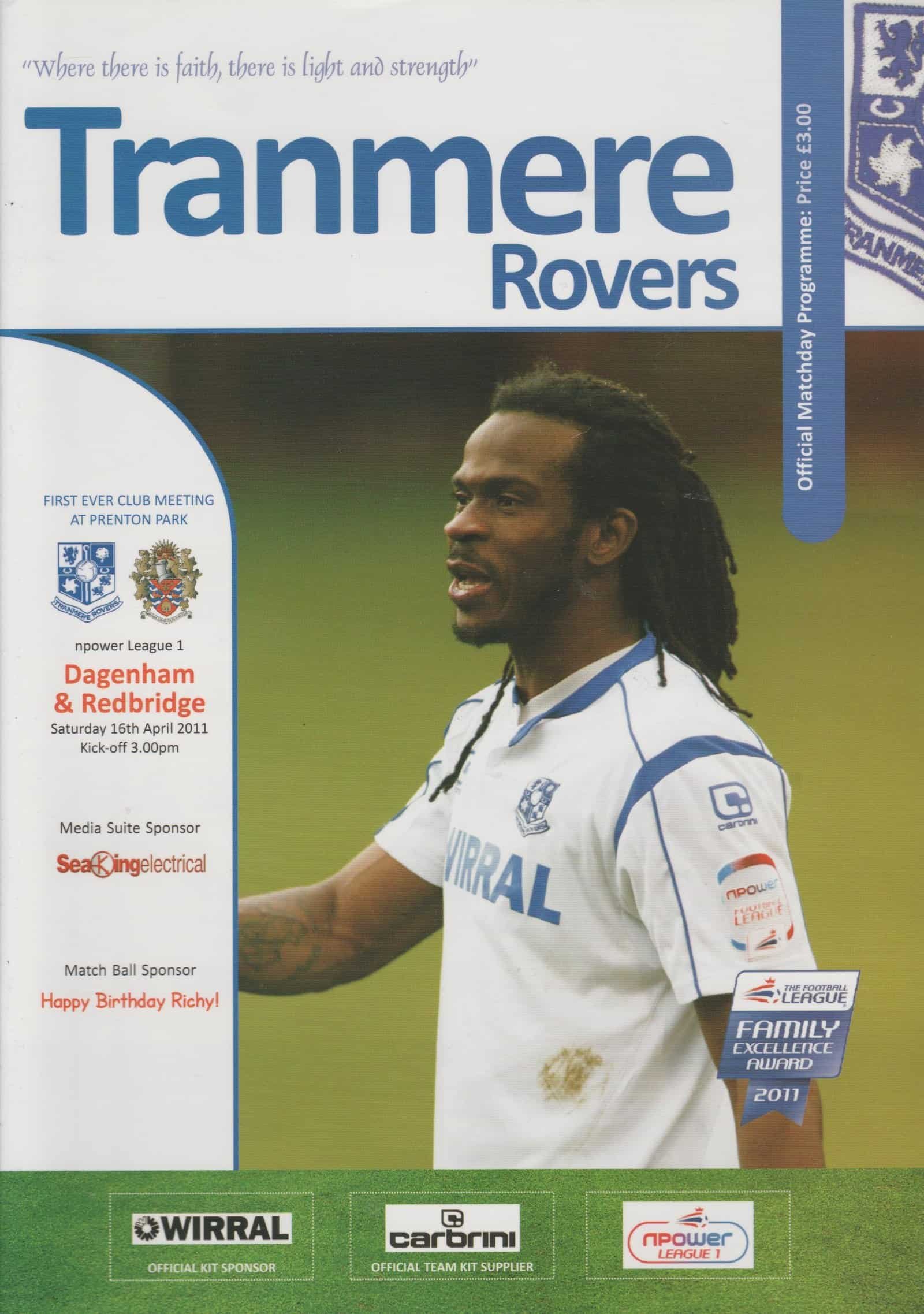 Tranmere Rovers v Dagenham and Redbridge 16-Apr-2011