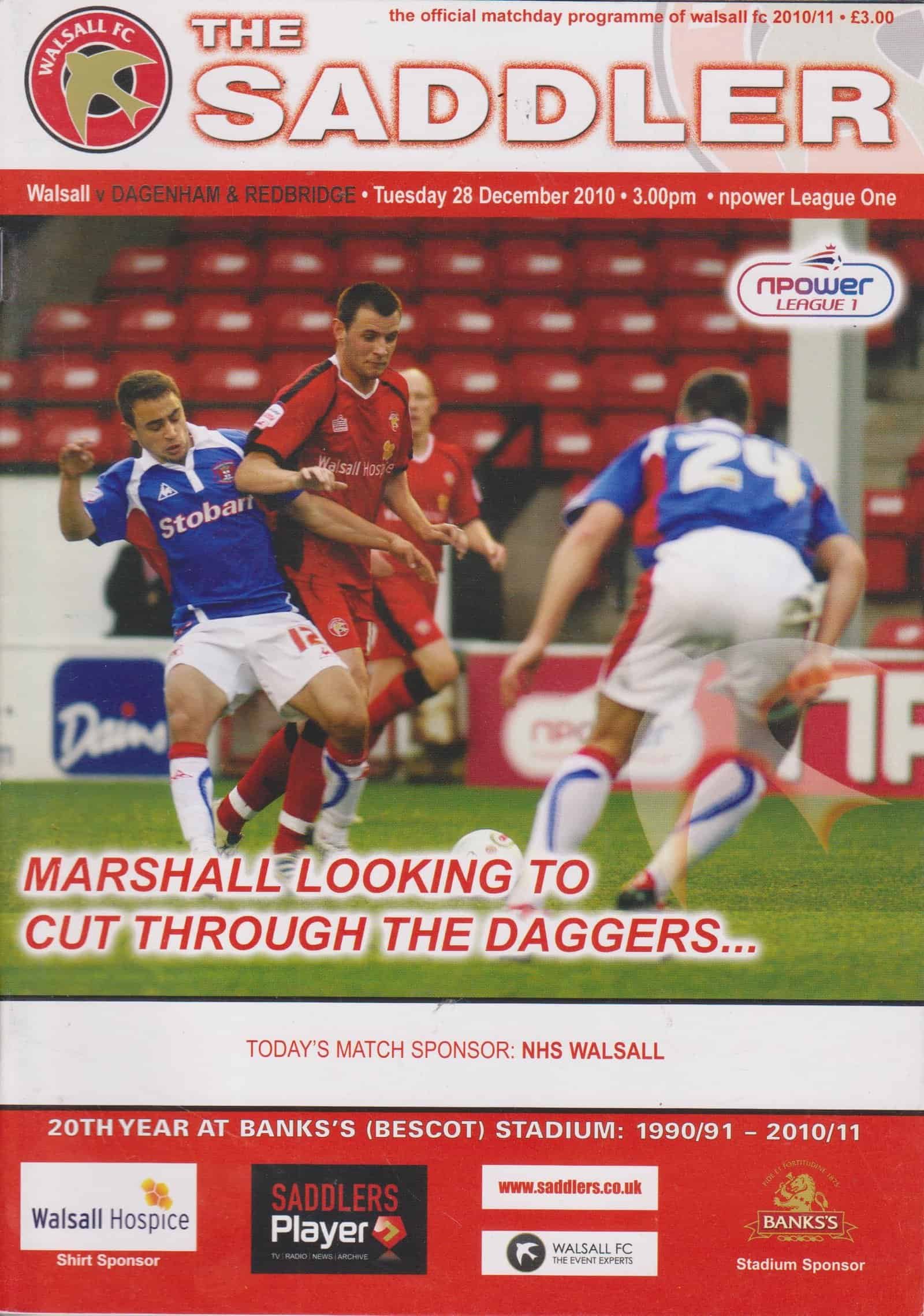 Walsall v Dagenham & Redbridge 27-Dec-2010