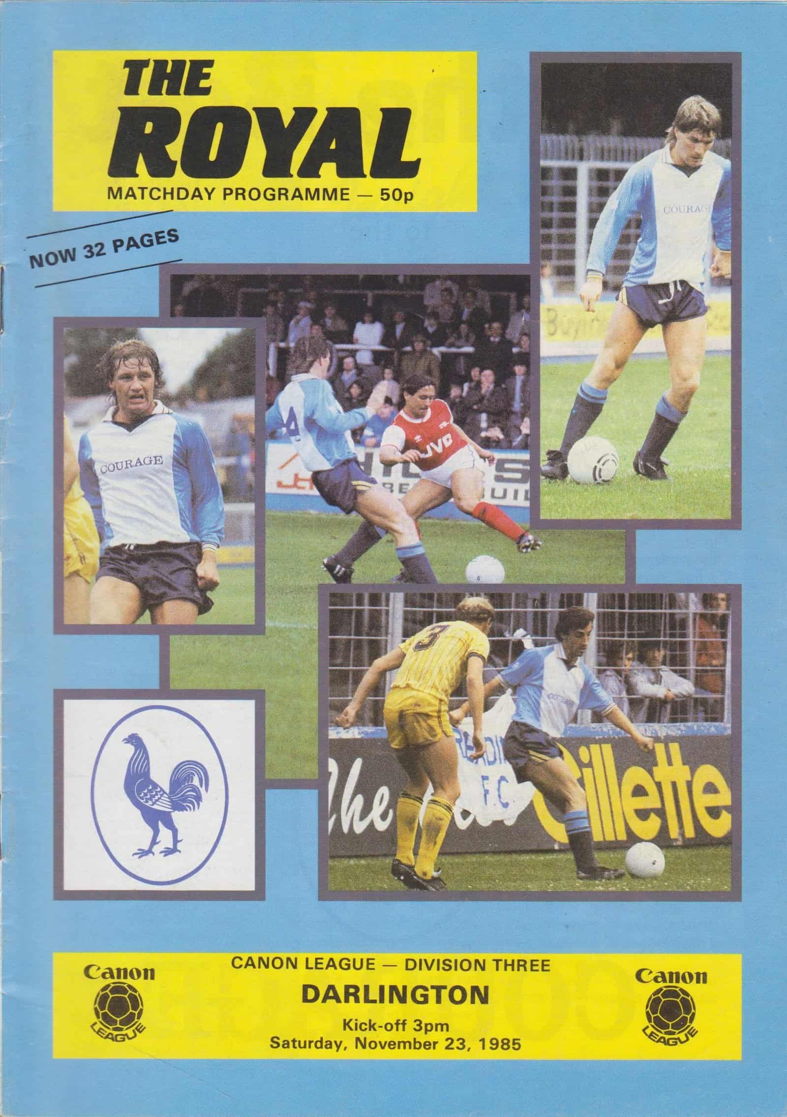 Reading v Darlington 23-Nov-1985