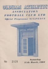 Oldham Athletic v Darlington 25-Mar-1961