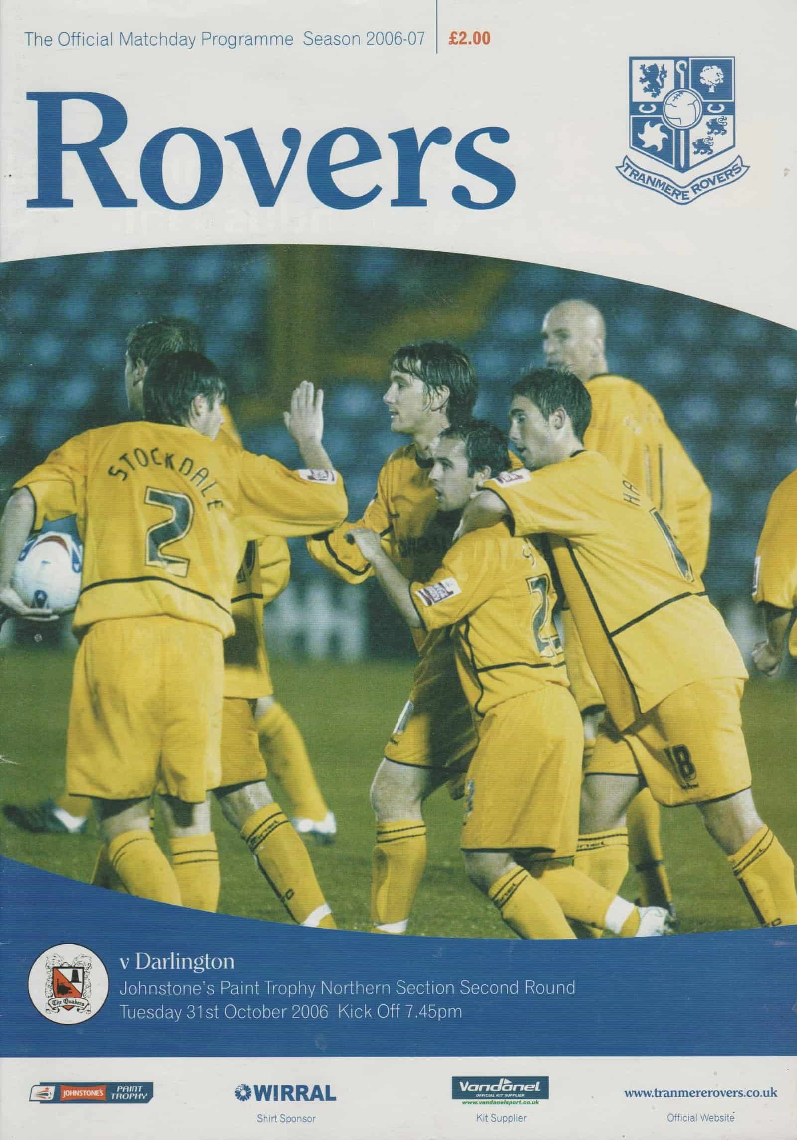 Tranmere Rovers v Darlington 31-Oct-2006
