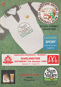 Hereford United v Darlington 07-Jan-1995