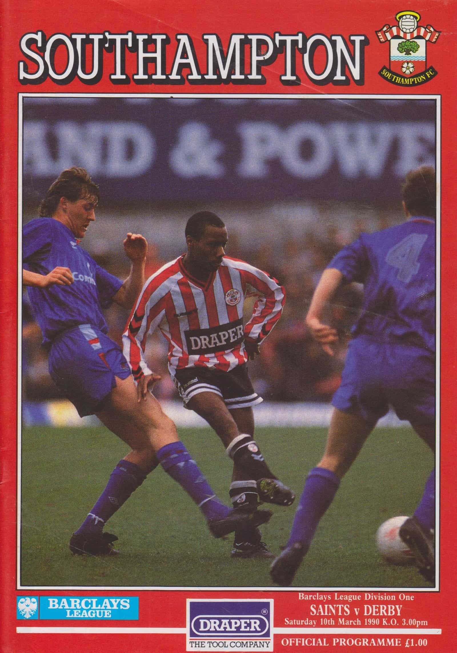 Southampton v Derby County 10-Mar-1990