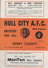 Hull City v Derby County 15-Apr-1960