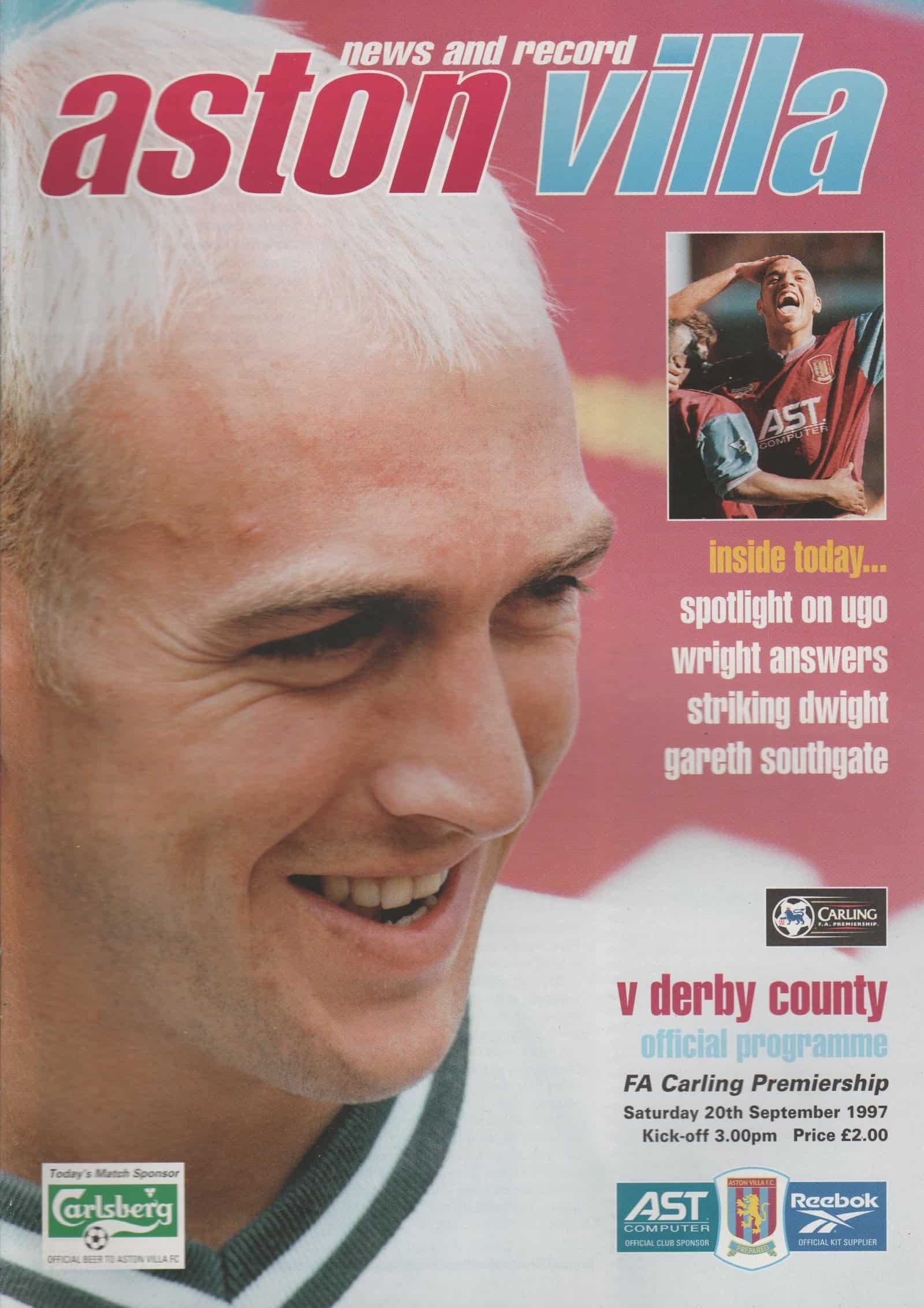 Aston Villa v Derby County  20-Sep-1997