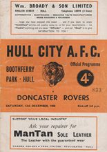 Hull City v Doncaster Rovers 13-Dec-1958