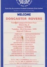 York City v Doncaster Rovers 23-Oct-1979