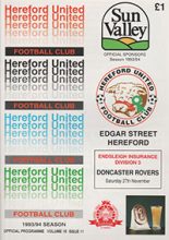 Hereford United v Doncaster Rovers 27-Nov-1993