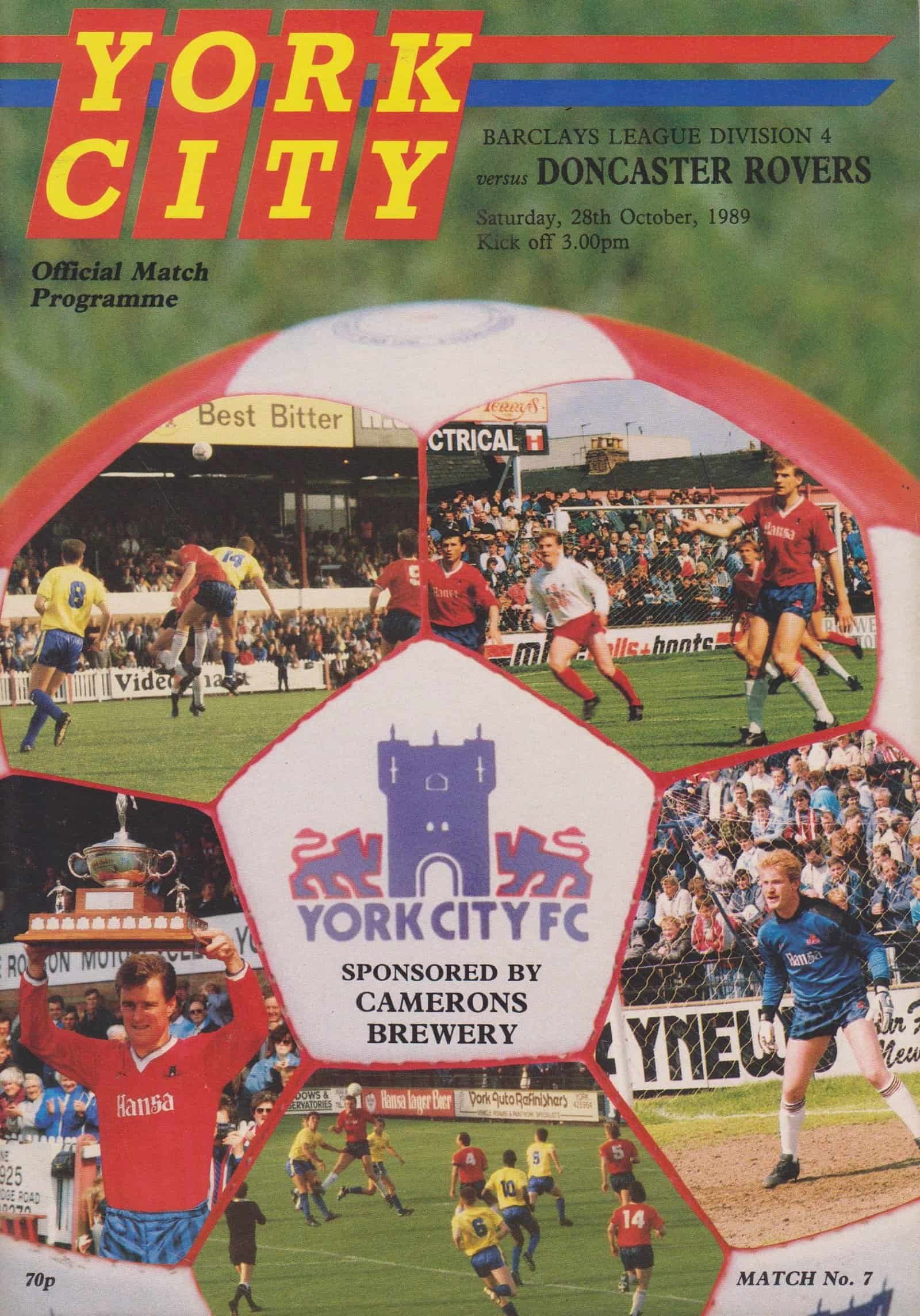 York City v Doncaster Rovers 28-Oct-1989