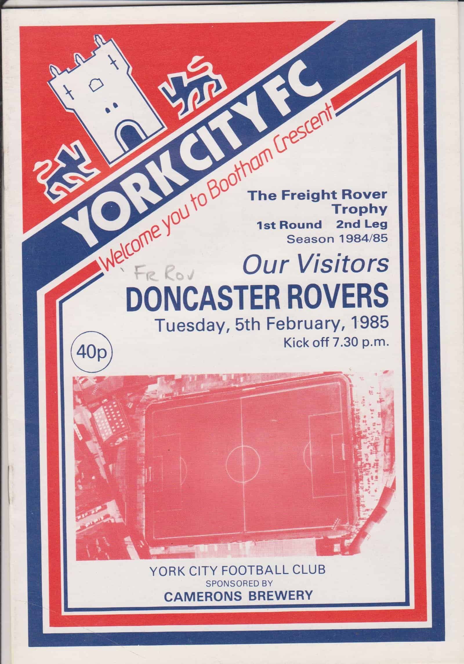 York City v Doncaster Rovers 05-Feb-1985