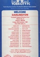 York City v Darlington 09-Oct-1981
