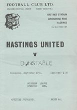 Hastings United v Dunstable 17-Sep-1969