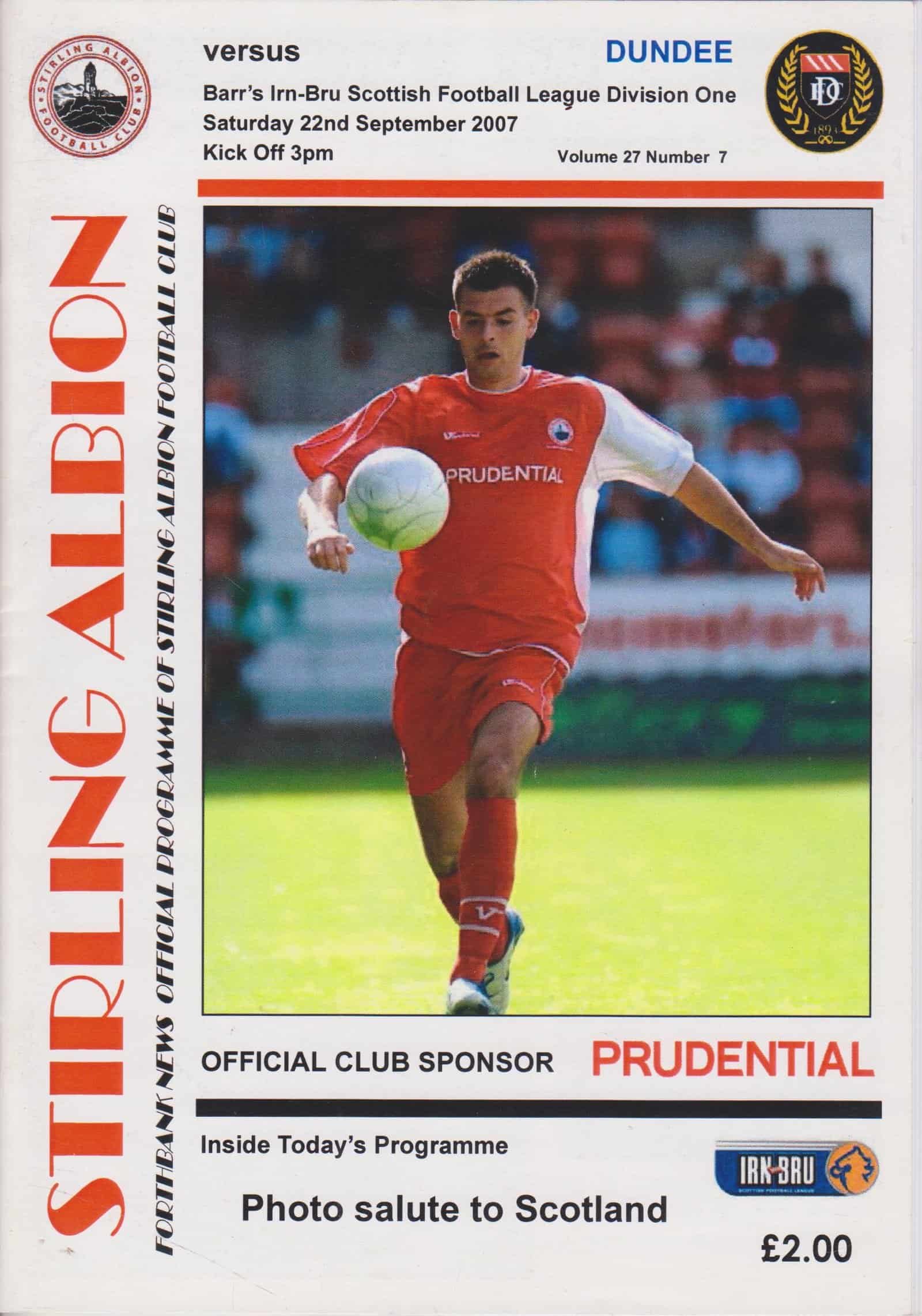 Stirling Albion v Dundee 22-Sep-2007