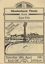 Meadowbank Thistle v East Fife 18-Apr-1981