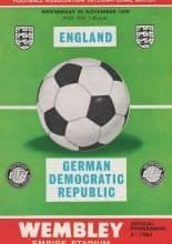 England v East Germany 25-Nov-1970