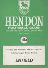 Hendon v Enfield 25-Nov-1969