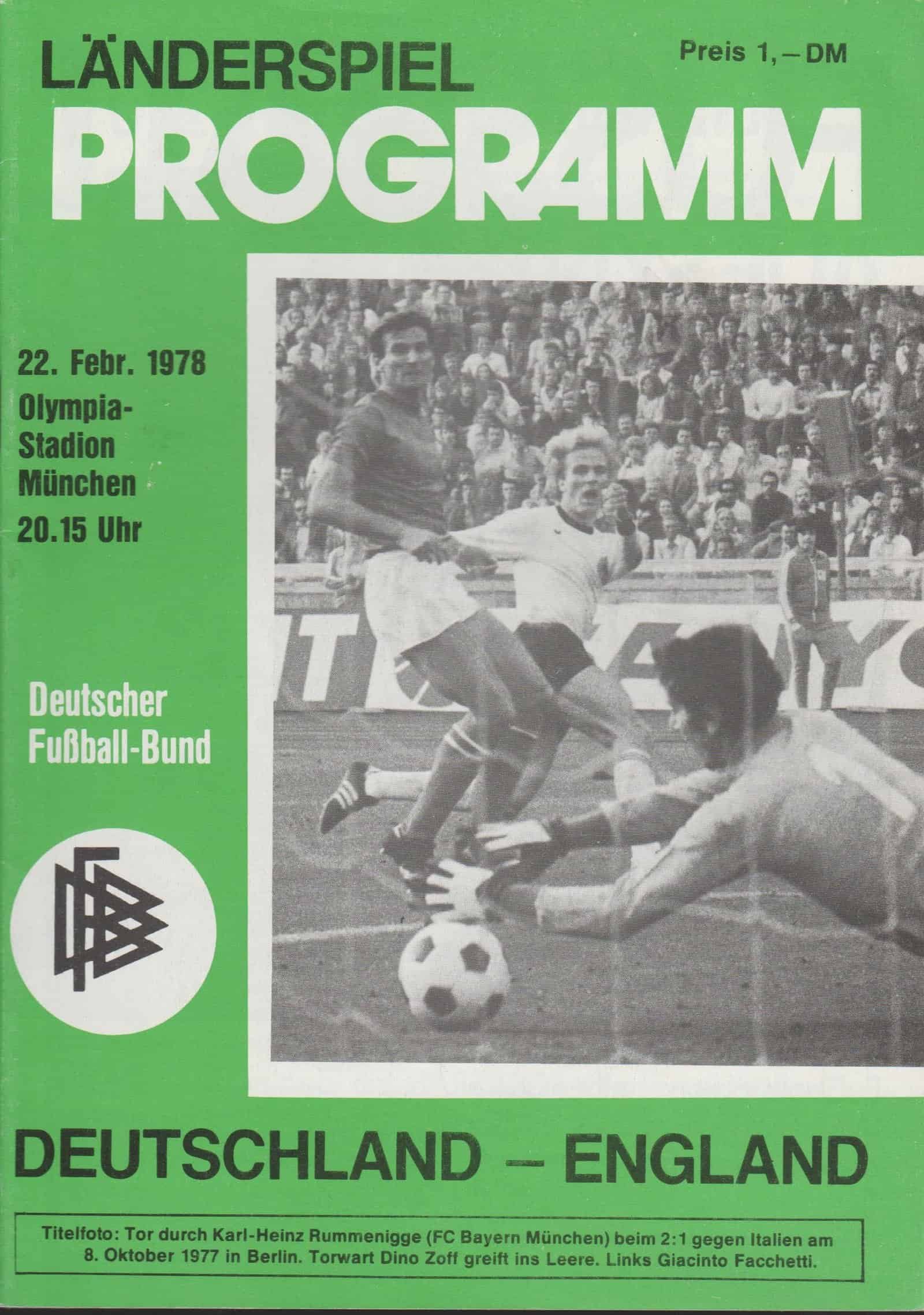 West Germany v England 22-Feb-1978
