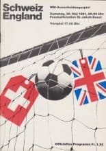 Switzerland v England 30-May-1981