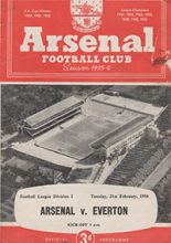 Arsenal v Everton 21-Feb-1956