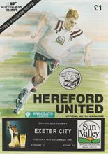 Hereford United v Exeter City 10-Dec-1991