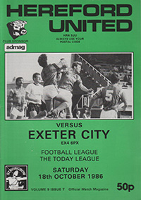 Hereford United v Exeter City 18-Oct-1986