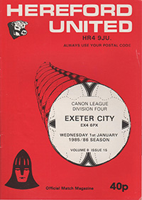 Hereford United v Exeter City 01-Jan-1986