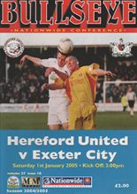 Hereford United v Exeter City 01-Jan-2005