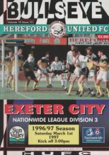 Hereford United v Exeter City 01-Mar-1997
