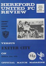 Hereford United v Exeter City 25-Mar-1978