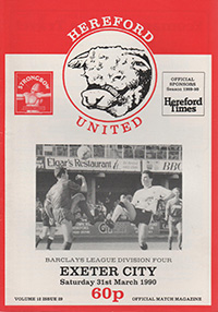 Hereford United v Exeter City 31-Mar-1990