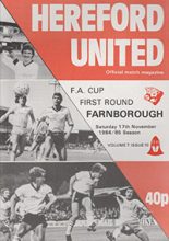 Hereford United v Farnborough Town 17-Nov-1984