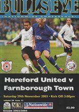 Hereford United v Farnborough 29-Nov-2003